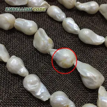 Náramok háčik náušnice perly nastaviť veľkosť barokový alebo Nepravidelný štýl biela farba nucleated flameball hruškovitého tvaru