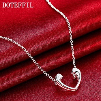 DOTEFFIL 925 Sterling Silver Otvorené Srdce Náhrdelník Prívesok Pre Ženy Čaro Svadby, Zasnúbenie Strany Módne Šperky