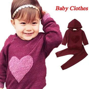 Dieťa, Chlapec, Dievča, Dojčenské Oblečenie, Jeseň, Zima s Kapucňou Topy+Nohavice 2 KS Set Oblečenia NÁS