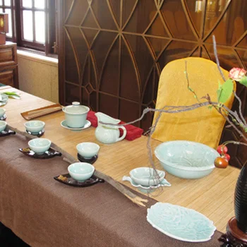 Bambusové Stôl Runner Placemat Čaj Rohože Pad Strop Dekor Delič Opony Domov Kaviareň Reštaurácia Dekorácie