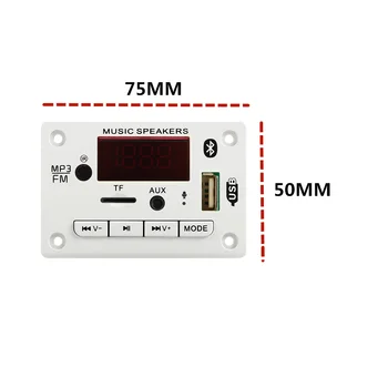 ARuiMei Mikrofón Handsfree Bluetooth5.0 Dekódovanie Rada Modul Bezdrôtovej Automobilovej USB mp3 prehrávač s bluetooth TF Card / USB / FM /