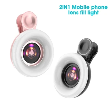 15X Makro HD Objektív Fotoaparátu Mobilného Telefónu Objektív LED Selfie Krúžok Flash Lampa Krúžok Klip Vyplniť Svetla Univerzálny pre iPhone Android Telefónu