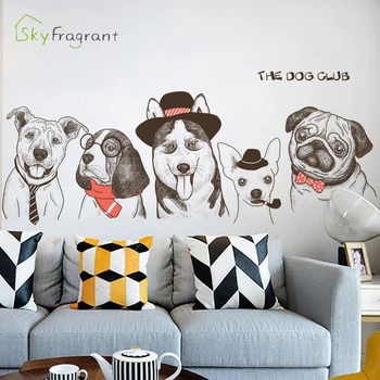 Kreatívne psov stenu, nálepky domov samolepiace nálepky pet shop dekoratívne obývacia izba pozadí steny výzdoba miestnosti dekorácie
