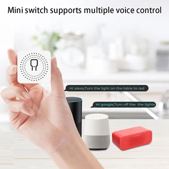 WiFi Smart Switch MINI Prepínač Bezdrôtovej komunikácie Led Svetlo Smart Život Zatlačte Modul Hlasovej Controll Relé Časovač pre Domovská stránka Google Alexa