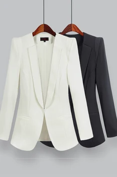Dámske obleky, bundy, krátke tenké dlhé-rukáv saka ženský oblek office obleky, pracovné odevy plus veľkosť