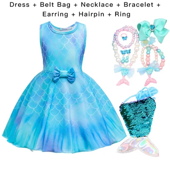 Dievčatá, Malá Morská Víla Ariel Princezná Šaty Cosplay Kostýmy Pre Deti Morská Víla Zdobiť Sady American Apparel Halloween Oblečenie