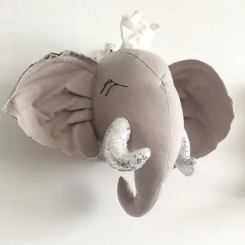Deti Izba Dekorácie 3D Zvieracie Hlavy Slon Jeleň Jednorožec Hlavu Stene Visí Výzdoba Pre Deti Izba Detská Izba Dekorácie