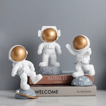 Európska Astronaut Socha Domov Charakter Sochárstva Kozmonaut Hrdina Office Dekor Miniatúry Model Creative Obrázok Figúrky Remeslá