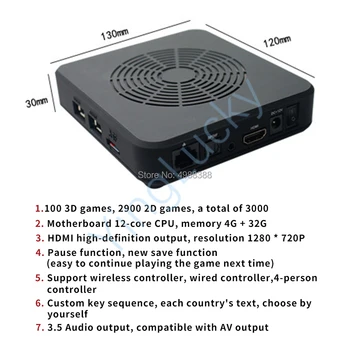NOVÉ 3D Pandora Saga WIFI Arcade Video Herné Konzoly Gamepad Nastaviť USB Ovládač Radič Zabudovaný 3000 Retro klasickej hry