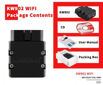 KONWEI KW902 OBD2 Skener WIFI Autoscanner Auto Tester Auto Diagnostický Nástroj, Palubný Počítač Kód Čítačku pre Iphone Android