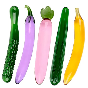 Pyrex Glass Dildo Umelý Penis Realistického Dilda Pre Ženy, Ovocia, Zeleniny, Tvar Ženská Masturbácia Zariadenie Análny Plug Sexuálnu Hračku,