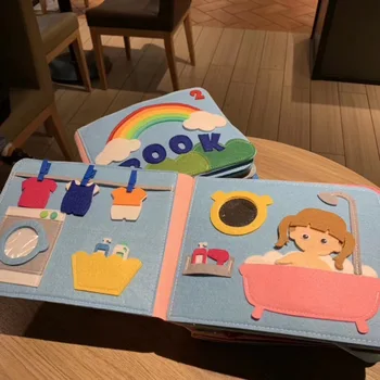 Rainbow 3D Soft Dieťa Kníh Dotknúť a Cítiť Handričkou Knihy, 3D Knihy Textílie Činnosti pre Dieťa /Batoľa, Učenie senzorovým Knihy