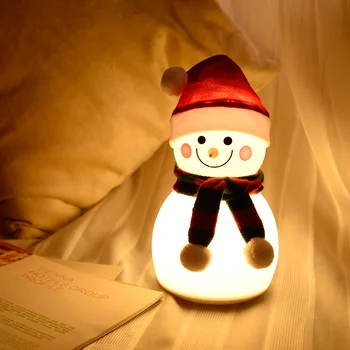 Snehuliak Nočné Svetlo Vianočný Darček Pre Deti Baby Domáce Dekorácie Hudby Svetlo Nočné LED Lampy USB Nabíjateľné Chlapec Dievča Prítomný