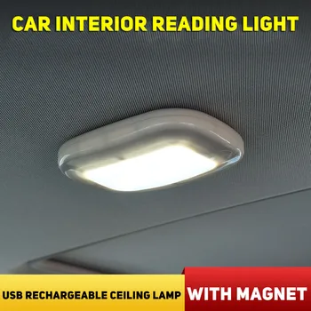 Interiéru vozidla Strechou Dome Svetla na Čítanie, USB Nabíjateľné Stropné Svietidlo W/Magnet vysokej kvality