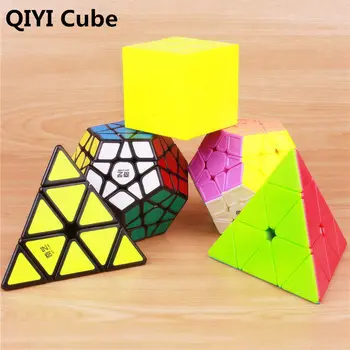Qiyi megaminxeds magic speed qiyi kocka stickerless pyramidcube profesionálne puzzle zrkadlo kocka vzdelávacie hračky pre deti,