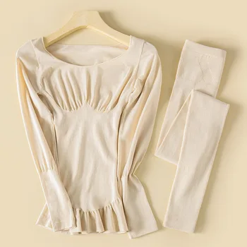 Ženské tepelnej spodná bielizeň zimné vysoko elastická dlhé spodné prádlo dámske dvojdielne plavky tepelnej spodná bielizeň žien oblek