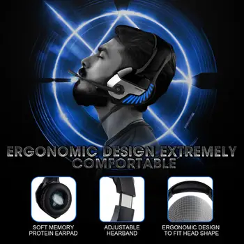 Pre PS4 Notebook Herný Headset Šumu Slúchadlá 7.1 Priestorový Zvuk Stereo S Mic LED Svetlo Cez Ucho Káblové Slúchadlá