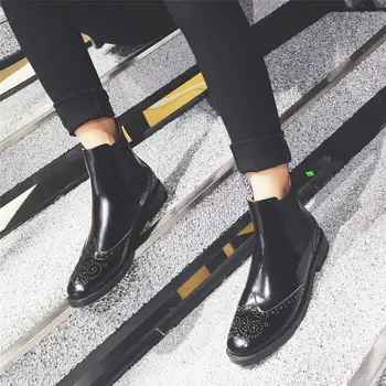 Ženy Značky design originálne kožené Členkové Topánky dámske Topánky móda prízvukom chelsea boots ženské topánky Žena
