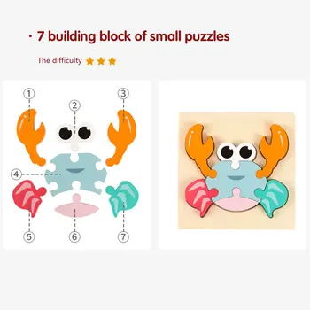3D animovaný Puzzle Drevené Puzzle Pre Deti DIY Hádanky Každý Kus Živočíšneho Tvarované Vianočný Darček Drevená Skladačka Puzzle