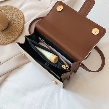 Luxusné kabelky ženy tašky módny návrhár kameň vzor kožená taška cez rameno malého crossbody tašky pre ženy 2020 roztomilý bočné vrecko