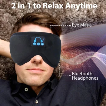 JINSERTA 3D Bluetooth 5.0 Slúchadlá Očná Maska Mäkké Stereofónnej Náhlavnej súpravy s MIKROFÓN pre Handsfree Umývateľný Nabíjateľná Darček k Narodeninám