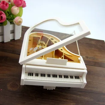 Piano Tvar Tanec Balerína, Music Box Plastový Šperky Box Kolotoč Ručne Kľukou Music Box Mechanizmus Darček na Valentína