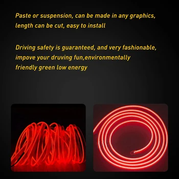 LED Pásy EL oceľové Laná Auto Atmosféru Dekoratívne Svietidlo pre Peugeot Peugeot 3008 208 308 508 408 2008 307 4008 Cestujúci Expert