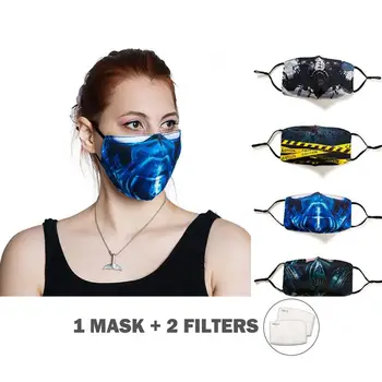 Ústa Maska PM2.5 Filtra Opakovane Ochranné Tlač Proti Prachu Masku na Tvár Vetru Úst-utlmiť Baktérie Dôkaz Chrípka Maska