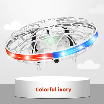 12 cm Mini Farebné UFO Drone S LED Svetlom Gesto Snímanie Vrecku Prenosné Quadcopter Model Elektrické drohne Hračky pre deti,