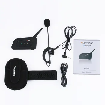 Vnetphone V6C Nový Full Duplex 1200M Futbalového Rozhodcu Rozhodcovského Earhook Bluetooth Intercom Monofónny Slúchadlo Headset konektor pre Slúchadlá