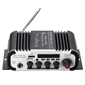 Kentiger Hy - V11 Bluetooth Zosilňovač, 2-Kanál, Super Bass o Zosilňovač S Diaľkovým ovládačom Tf Usb, Fm 85 db Mp3 Fm Rádio
