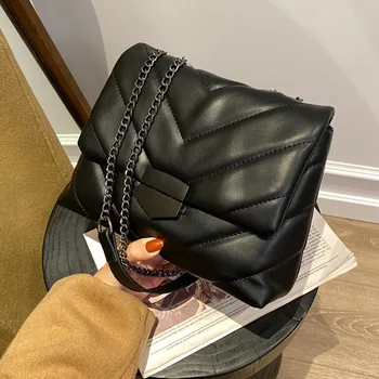 Slávny Luxusné Ženy Značky Kabelky 2021 Nový Trend Ženské Rameno Crossbody Tašky Reťazca Roztomilý Kožené Čierne Messenger Bag Ladies