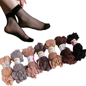 100pairs/veľa veľkoobchod ponožky ženy lete sexy ultratenké transparentné, hodvábne ponožka vysoko elastická koža farba nylon krátke ponožky žena