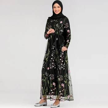 Moslimské Módne Šaty Kvetinový Abaya Dubaj Turecké Šaty Islam Kaftane Maroc Kaftan Katar Omán Islamské Oblečenie Abayas Pre Ženy