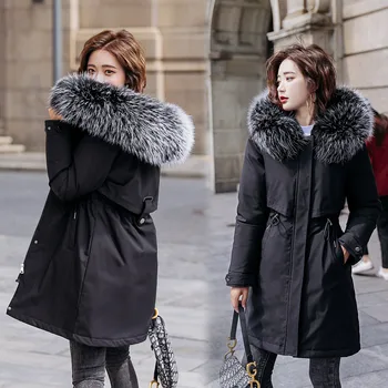 Zimná bunda ženy Vetrovka Bublina Kabát s kapucňou Nadrozmerná zips, Bavlna M-6XL kórejský štýl Nové Módne prešívaný opravy teplé oblečenie