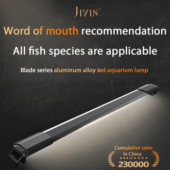 JIYIN Ultra tenké akvarijné osvetlenie LED lampa akvárium lampa nepremokavé potápanie vhodný pre malé akvárium držiak bulík 8-46 cm