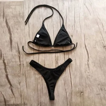 YICN Brazílske Dievčatá Plávanie Kostýmy Bikini Set 2018 Malý Pohár+ Vysoký Rez Štýl Pláži Biquini Pevné Micro Plávať Obleky Remeň Bikiny