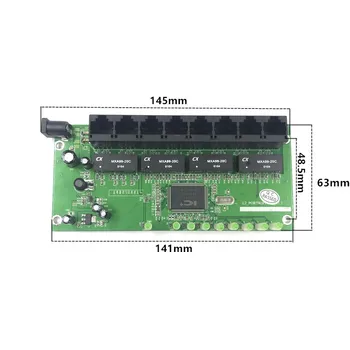 OEM pôvodné priame mini rýchlo 10 / 100mbps 8port Ethernet sieť lan, hub, switch palube dve vrstvy, pcb 2 rj45 1 * 8pin hlavu port