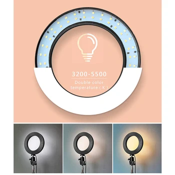 Travor 8 palcový LED Prsteň Svetla Stmievateľné 64 LED selfie svetlo na fotografovanie krúžok lampa pre tvoria Selfie svetlo