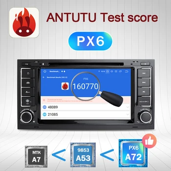 PX6 autorádia 2 din Android 10 Multimediálny prehrávač DVD autoradio Pre VW/Volkswagen/Touareg/Multivan/T5 2din stereo Navigácia GPS