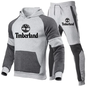 Vysoká kvalita značky Timberlan hot predaj športového oblečenia pre mužov s kapucňou polar fleece teplá mikina + nohavice, pulóver jeseň a v zime sp