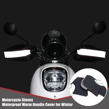 Riadidlá Motocykla Rukavice Grip Zahŕňa Chrániče Sluchu S Reflexné Pásky Vetru Nepremokavé Teplé Bike Motorke Strane Krytu
