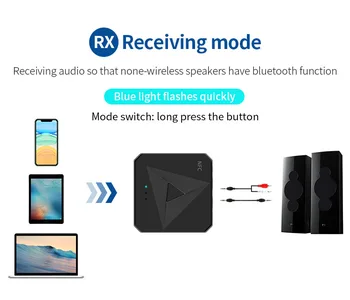 Bezdrôtové technológie NFC, Bluetooth 5.0 Prijímač 3.5 mm AUX Jack Music Bezdrôtové Audio Adaptér Handsfree hovory a Mic NFC do Auta Pre TV Auto NA