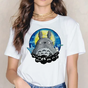 Totoro t shirt Hayao Miyazaki cartoon ženské oblečenie femme Anime Ducha Preč tričko Štúdio Ghibli t-shirt Anime Japonské ženy