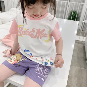 Tonytaobaby Lete Roztomilý Kreslený Dievča Leta Baby Girl Bavlna-Krátke Rukávy T-shirt