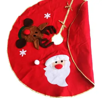 100 cm Červená, Vyšívané Non-tkané Vianočný Stromček Sukne Vianoce Domov Ornament