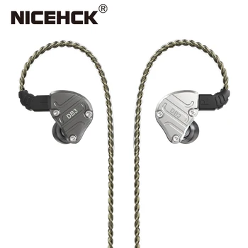 NICEHCK DB3 V Uchu Slúchadlá 1BA 2DD Hybridné 3 Ovládače DJ Sledovať Káblové Športové slúchadlá HIFI Slúchadlá Kovové Noice Zrušenie Slúchadlá