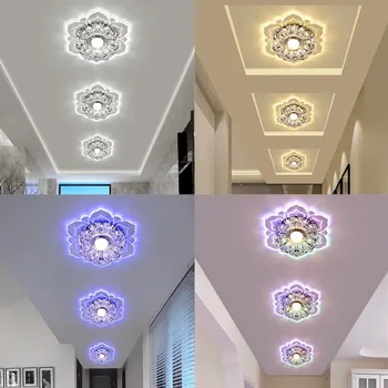 Moderné LED Svietidlá Kvet-tvarované Crystal Bodové Svietidlá Zabudované Stropné Tvorivé Chodby, Obývacej Izby, Spálne