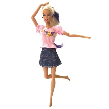 NK 2020 Najnovšie Bábiky Oblečenie 5 Ks/Set Bábika T-košele a Nohavice Módne Denné oblečenie Pre Bábiku Barbie DIY Príslušenstvo Horúce Predaj 002