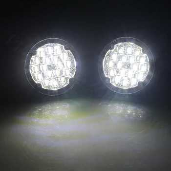 PMFC LED DRL Hmlové Svietidlo Okrúhle Upozornenie Hmlové Svetlo Jazdy Žiarovku v Aute Styling 2X 12V LED Auto Flexibilné Svetlá pre Denné svietenie